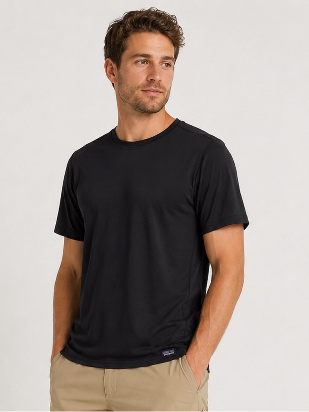 Patagonia Men's Black Capilene Performance Short Sleeve Shirt Size Small Active